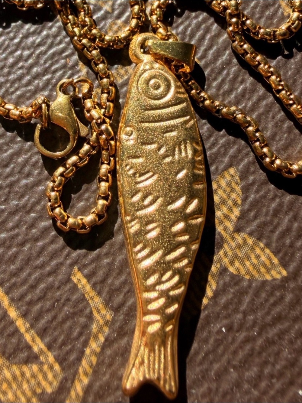 Gold Fish Pendant Necklace - Elegant Fish Charm Necklace